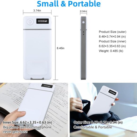 White lock box case that includes a timer to aid in managing bad habits. - Picture 3 of 6